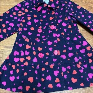 Heart Patterned Jacket with Pink and Red Accents size 3t
